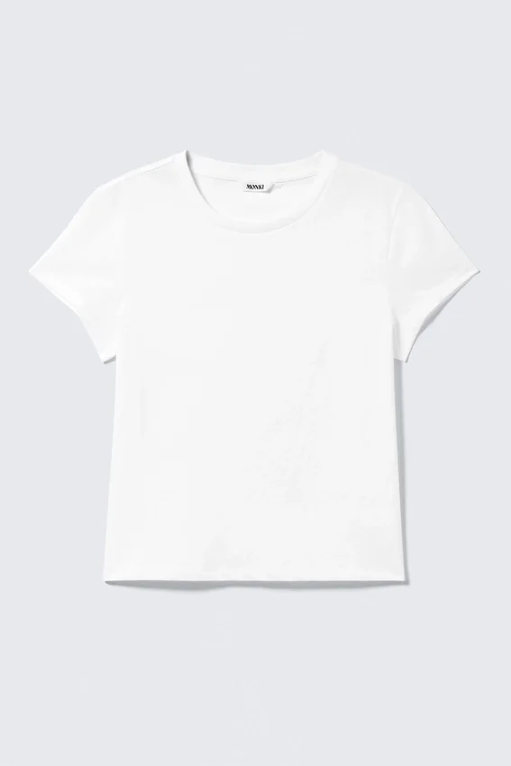 Camiseta mini de corte recto – Blanca Camiseta mini de corte recto – Blanca