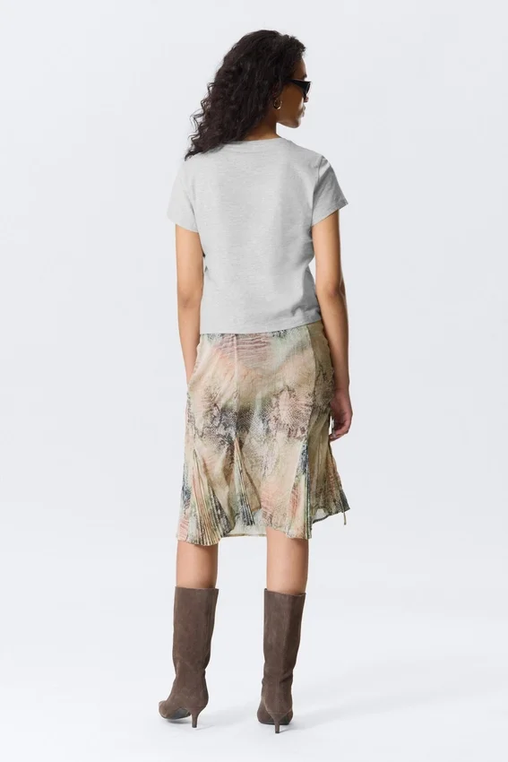 Camiseta mini de corte regular – Gris jaspeado Camiseta mini de corte regular – Gris jaspeado