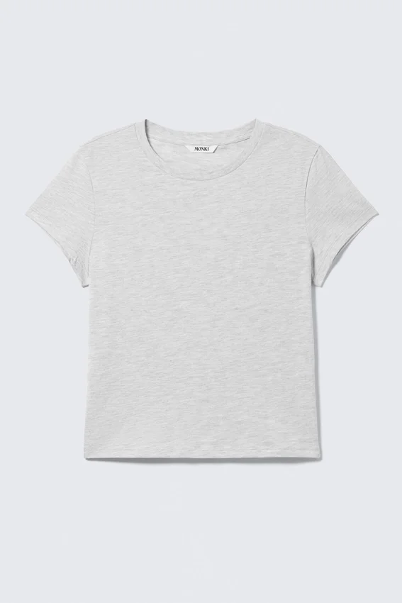 Camiseta mini de corte regular – Gris jaspeado Camiseta mini de corte regular – Gris jaspeado