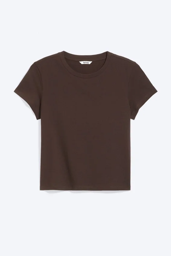 Camiseta mini de corte regular – Marrón Camiseta mini de corte regular – Marrón