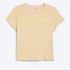 Camiseta mini de corte regular – Rayas amarillo lima/rosa melocotón Camiseta mini de corte regular – Rayas amarillo lima/rosa melocotón