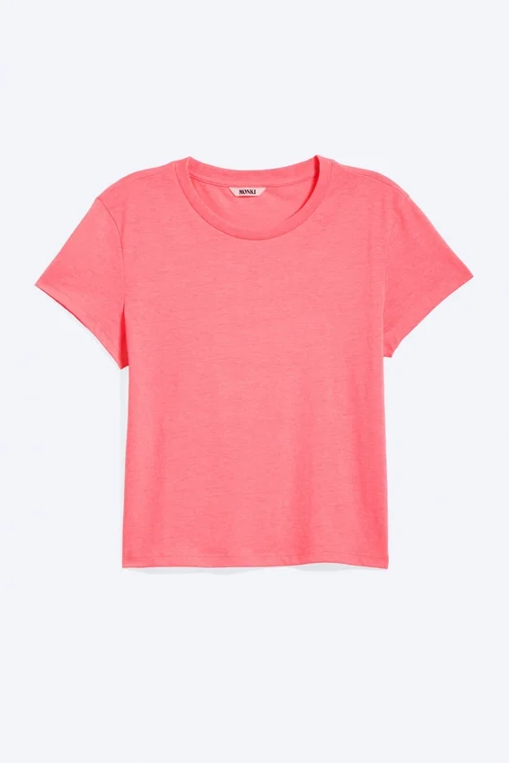Camiseta mini de corte regular – Rosa neón Camiseta mini de corte regular – Rosa neón
