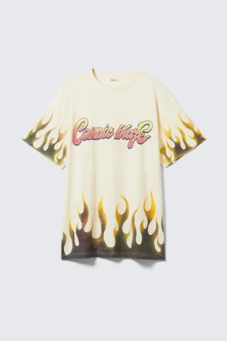 Camiseta oversize – Amarillo claro – Cosmic Blaze