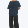 Camiseta oversize con cuello barco – Azul oscuro Camiseta oversize con cuello barco – Azul oscuro