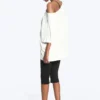 Camiseta oversize con cuello barco – Blanco roto Camiseta oversize con cuello barco – Blanco roto