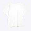 Camiseta oversize con cuello barco – Blanco roto Camiseta oversize con cuello barco – Blanco roto