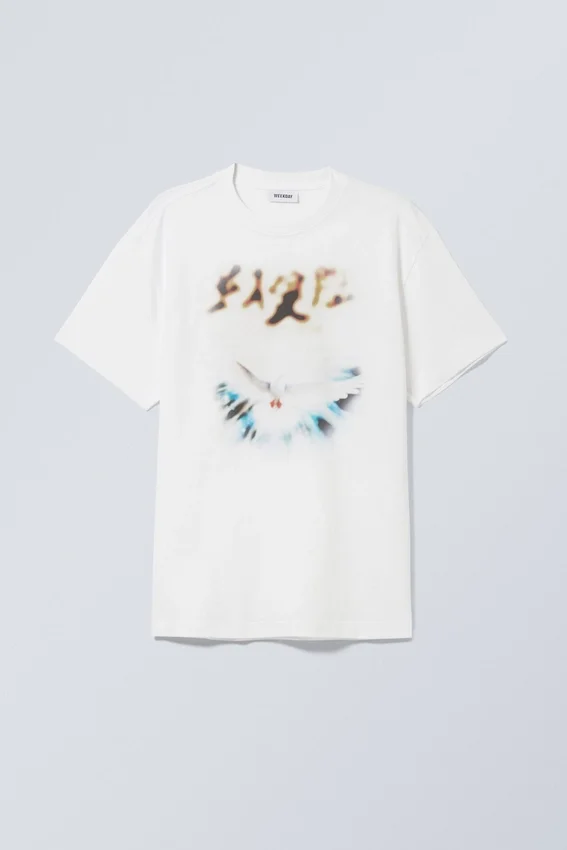 Camiseta oversize con estampados – Blanca – Blurry Dove Camiseta oversize con estampados – Blanca – Blurry Dove