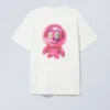 Camiseta oversize con estampados – Blanca – Shiny Guy Camiseta oversize con estampados – Blanca – Shiny Guy