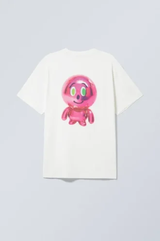 Camiseta oversize con estampados – Blanca – Shiny Guy