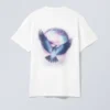 Camiseta oversize con estampados – Blanco – Azul paloma