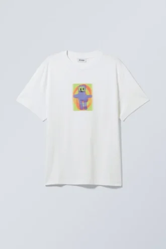 Camiseta oversize con estampados – Hypno Purple Monster White