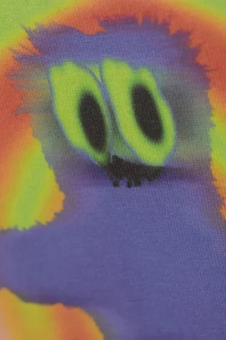 Camiseta oversize con estampados – Hypno Purple Monster White