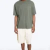 Camiseta oversize de corte cuadrado – Verde caqui claro apagado Camiseta oversize de corte cuadrado – Verde caqui claro apagado