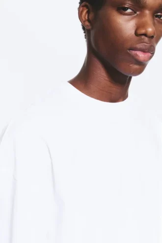 Camiseta oversize de corte recto – Blanca