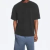 Camiseta oversize de corte recto – Negro lavado Camiseta oversize de corte recto – Negro lavado
