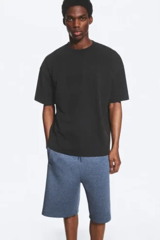 Camiseta oversize de corte recto – Negro lavado