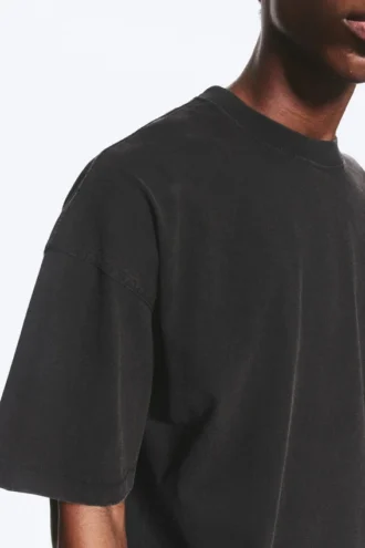 Camiseta oversize de corte recto – Negro lavado