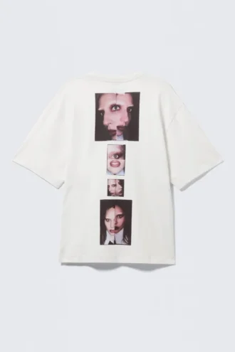 Camiseta oversize de Lady Gaga – Blanco roto