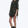 Camiseta oversize de manga corta estampada – Verde caqui – Camuflaje