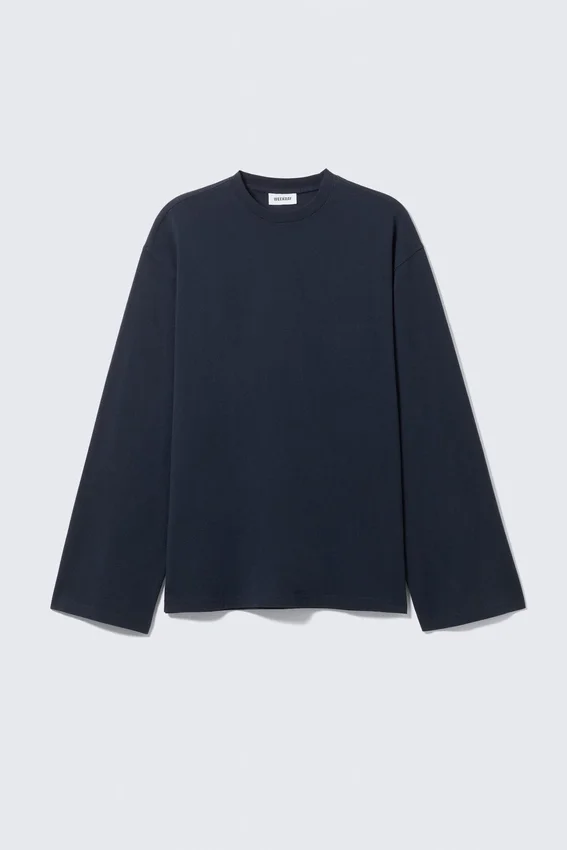 Camiseta oversize de manga larga – Azul marino oscuro Camiseta oversize de manga larga – Azul marino oscuro
