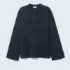 Camiseta oversize de manga larga – Azul marino oscuro Camiseta oversize de manga larga – Azul marino oscuro