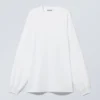 Camiseta oversize de manga larga – Blanca