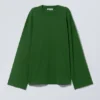 Camiseta oversize de manga larga – Verde oscuro Camiseta oversize de manga larga – Verde oscuro