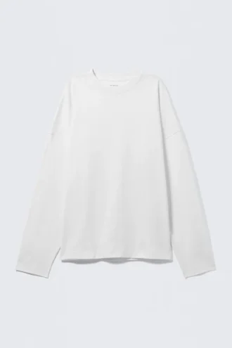 Camiseta oversize de manga larga y corte amplio – Blanca
