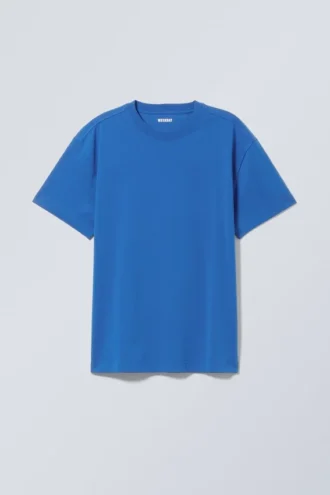 Camiseta oversize de tejido grueso – Azul brillante