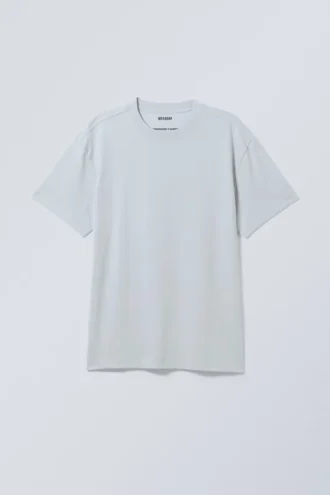 Camiseta oversize de tejido grueso – Azul claro empolvado