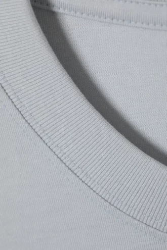 Camiseta oversize de tejido grueso – Azul claro empolvado