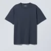 Camiseta oversize de tejido grueso – Azul oscuro Camiseta oversize de tejido grueso – Azul oscuro