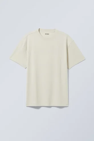Camiseta oversize de tejido grueso – Beige