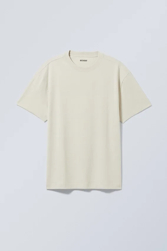 Camiseta oversize de tejido grueso – Beige Camiseta oversize de tejido grueso – Beige