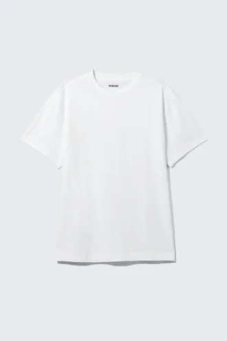 Camiseta oversize de tejido grueso – Blanca