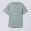 Camiseta oversize de tejido grueso – Gris/azul lavado Camiseta oversize de tejido grueso – Gris/azul lavado