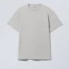 Camiseta oversize de tejido grueso – Gris claro empolvado Camiseta oversize de tejido grueso – Gris claro empolvado