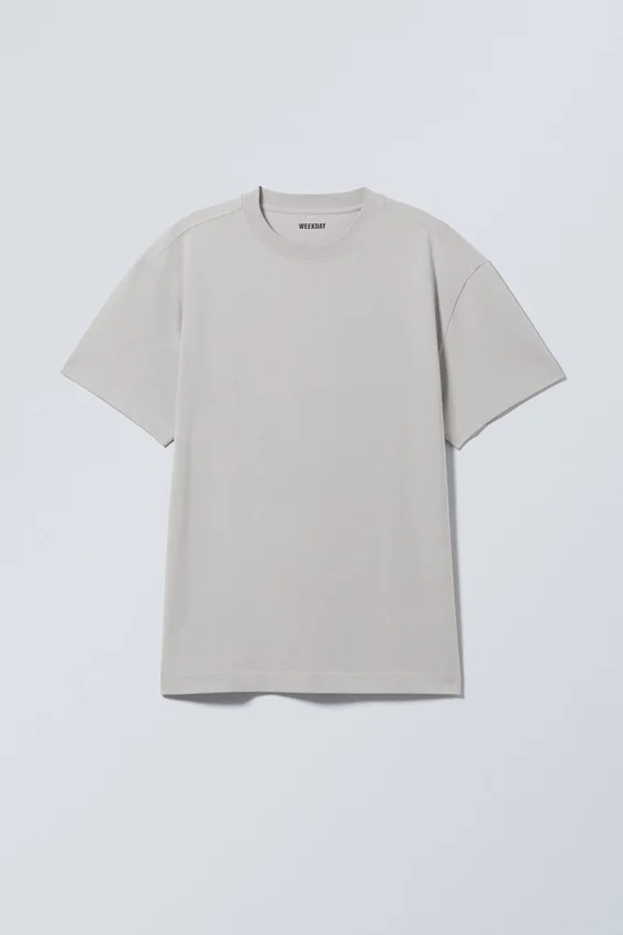 Camiseta oversize de tejido grueso – Gris claro empolvado Camiseta oversize de tejido grueso – Gris claro empolvado