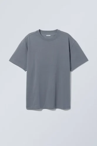 Camiseta oversize de tejido grueso – Gris polvoriento