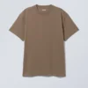 Camiseta oversize de tejido grueso – Marrón oscuro Camiseta oversize de tejido grueso – Marrón oscuro