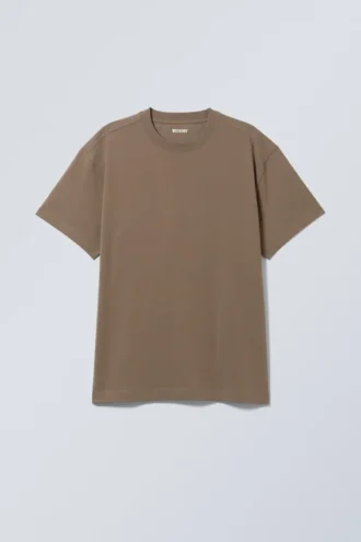 Camiseta oversize de tejido grueso – Marrón oscuro