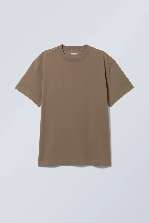 Camiseta oversize de tejido grueso – Marrón oscuro Camiseta oversize de tejido grueso – Marrón oscuro