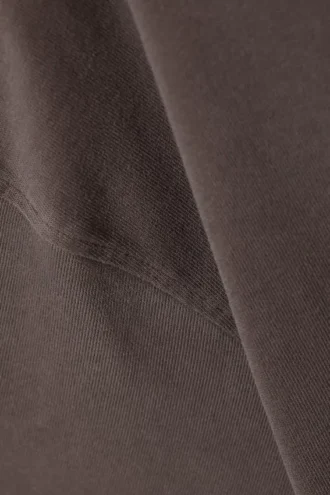 Camiseta oversize de tejido grueso – Marrón oscuro lavado