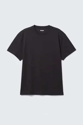 Camiseta oversize de tejido grueso – Negro
