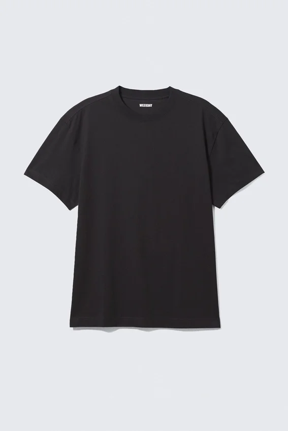 Camiseta oversize de tejido grueso – Negro Camiseta oversize de tejido grueso – Negro