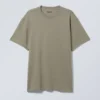 Camiseta oversize de tejido grueso – Verde caqui Camiseta oversize de tejido grueso – Verde caqui