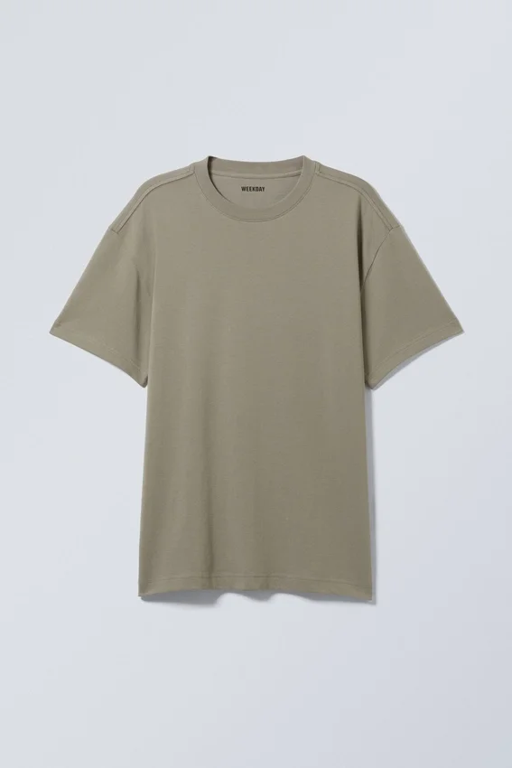 Camiseta oversize de tejido grueso – Verde caqui Camiseta oversize de tejido grueso – Verde caqui