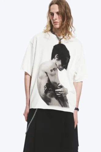 Camiseta oversize estampada de Yungblud – Blanco roto