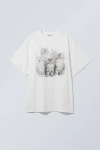 Camiseta oversize estampada – Gatitos