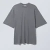 Camiseta oversize suave – Azul empolvado lavado Camiseta oversize suave – Azul empolvado lavado